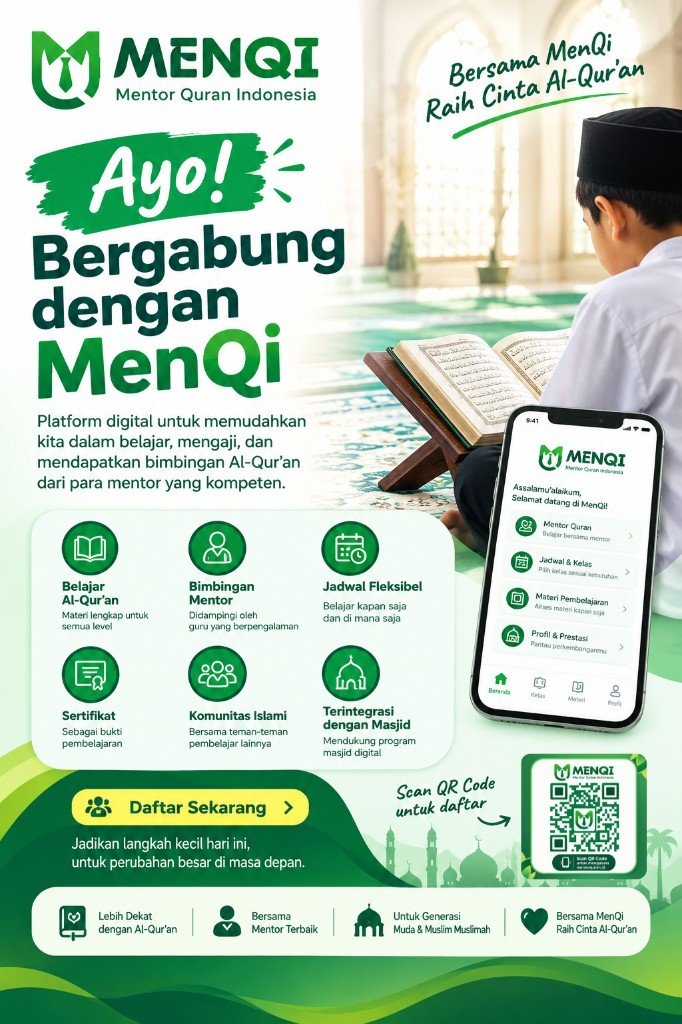 Ayo bergabung dengan MenQi - Mentor Quran Indonesia
